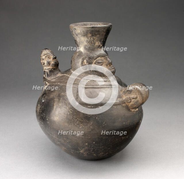 Jar in the Form of a Figure Holding a Drum and Carrying a Child, A.D. 1200/1450. Creator: Unknown.