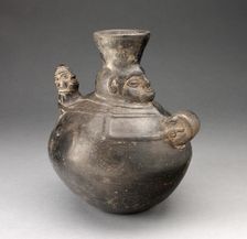 Jar in the Form of a Figure Holding a Drum and Carrying a Child, A.D. 1200/1450. Creator: Unknown