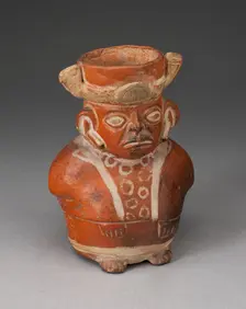 Jar in the Form of a Figure with Modeled Head and Painted Tunic, 100 B.C./A.D. 500. Creator: Unknown