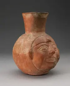 Jar in the Form of a Human Head Showing Teeth, 100 B.C./A.D. 500. Creator: Unknown