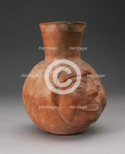 Jar in the Form of a Human Head Showing Teeth, 100 B.C./A.D. 500. Creator: Unknown.