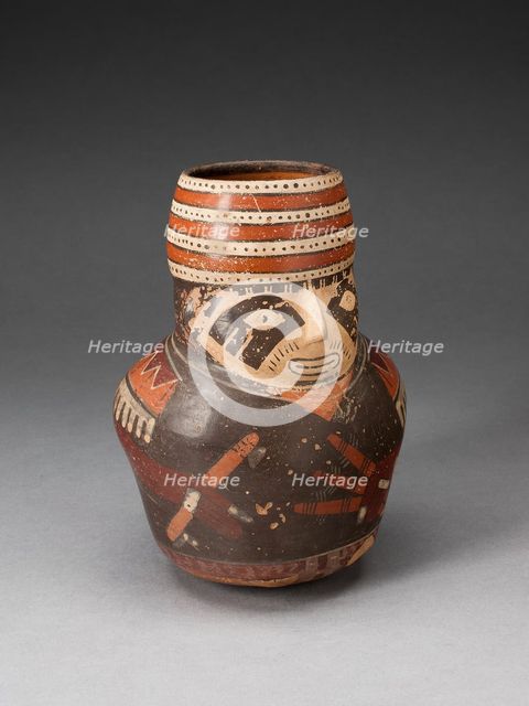 Jar in the Form of a Warrior Holding a Club and Other Weapons, 180 B.C./A.D. 500. Creator: Unknown.