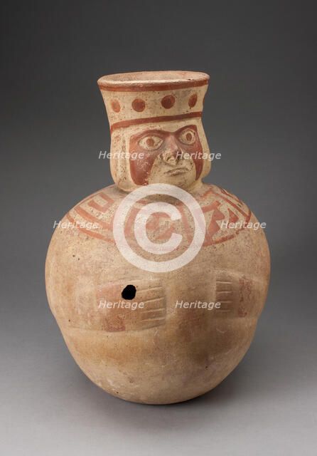 Jar in the Form of an Abstract Figure with Modeled Head and Wide Collar, 100 B.C./A.D. 500. Creator: Unknown.