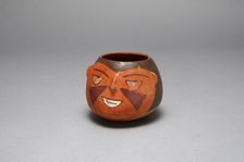 Jar in the Form of an Abstract Human Head, Probably a Trophy Head, 180 B.C./A.D. 500. Creator: Unknown