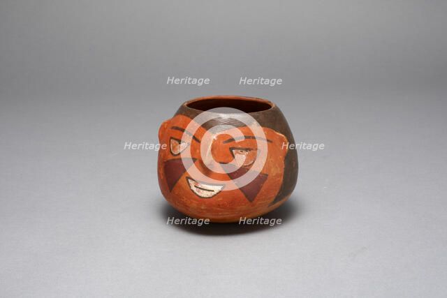 Jar in the Form of an Abstract Human Head, Probably a Trophy Head, 180 B.C./A.D. 500. Creator: Unknown.