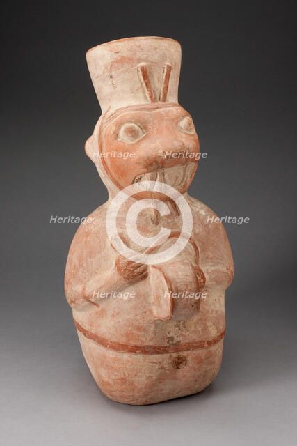 Jar in the Form of an Anthropomorphic Seal Playing a Drum, 100 B.C./A.D. 500. Creator: Unknown.
