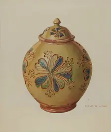Jar with Cover, 1935/1942. Creator: Charlotte Angus