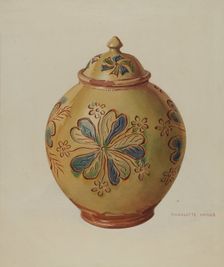 Jar with Cover, 1935/1942. Creator: Charlotte Angus