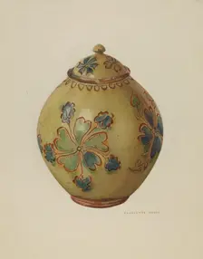 Jar with Cover, c. 1936. Creator: Charlotte Angus