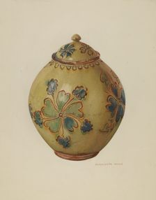 Jar with Cover, c. 1936. Creator: Charlotte Angus