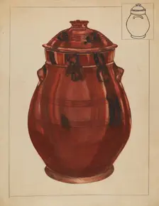 Jar with Cover, c. 1936. Creator: Hedwig Emanuel