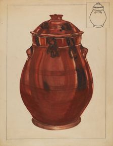Jar with Cover, c. 1936. Creator: Hedwig Emanuel
