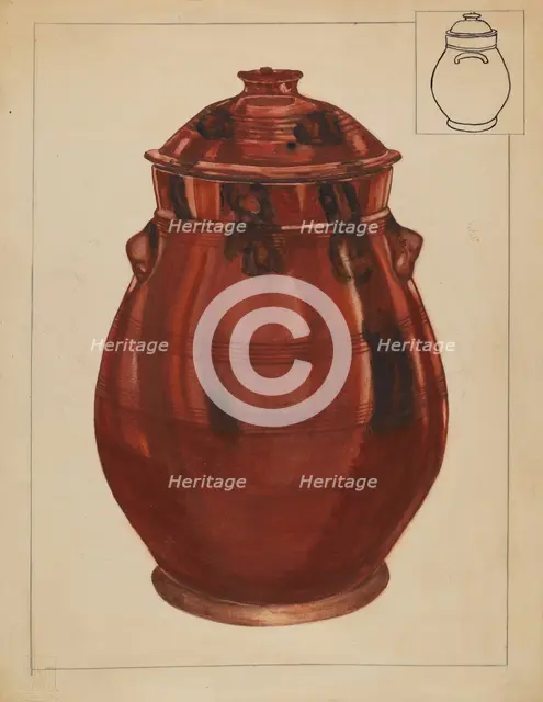 Jar with Cover, c. 1936. Creator: Hedwig Emanuel.