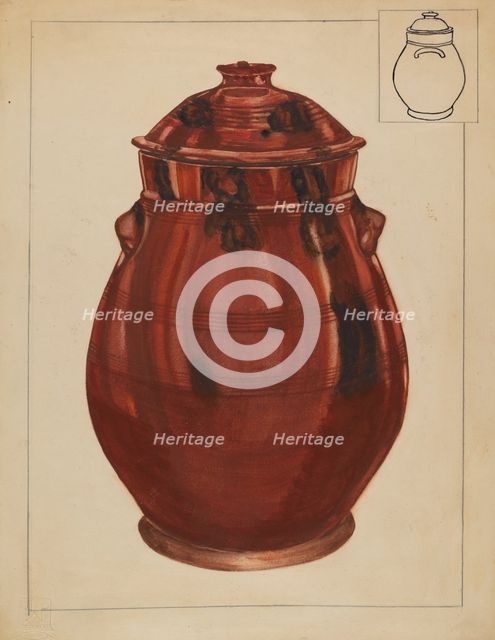 Jar with Cover, c. 1936. Creator: Hedwig Emanuel.