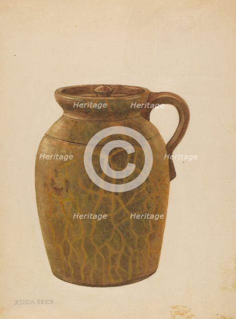 Jar with Cover, c. 1937. Creator: Jessica Price.