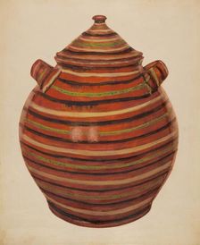 Jar with Cover, c. 1938. Creator: Alvin Shiren