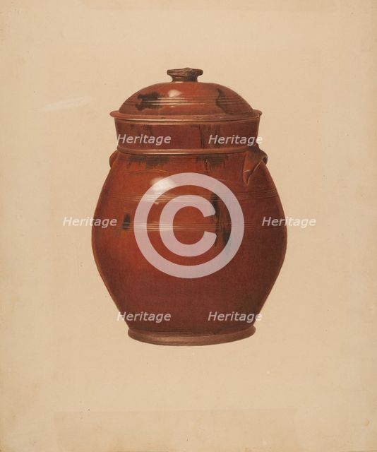Jar with Cover, c. 1939. Creator: Alvin Shiren.