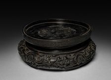 Jar with Chrysanthemum Decoration: Fahua Ware (base), 1368-1644. Creator: Unknown