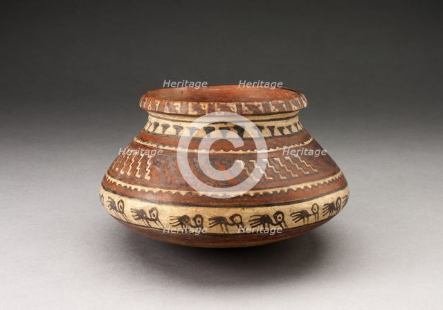 Jar with Bands of Geometric Motifs and Abstract Birds, A.D. 1450/1532. Creator: Unknown.