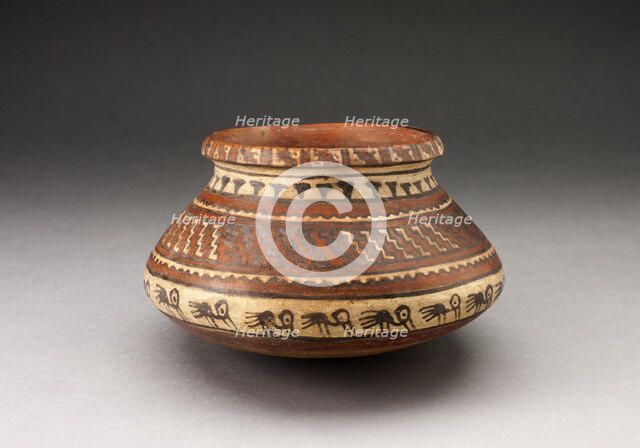 Jar with Bands of Geometric Motifs and Abstract Birds, A.D. 1450/1532. Creator: Unknown.