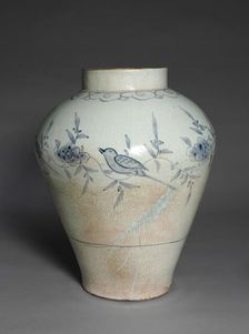 Jar with Bird and Flower Decoration, 1700s. Creator: Unknown
