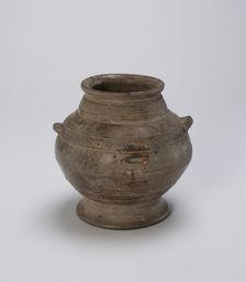 Jar with Grooved Bands and Loop Handles, Shang dynasty, 12th-11th century B.C. Creator: Unknown