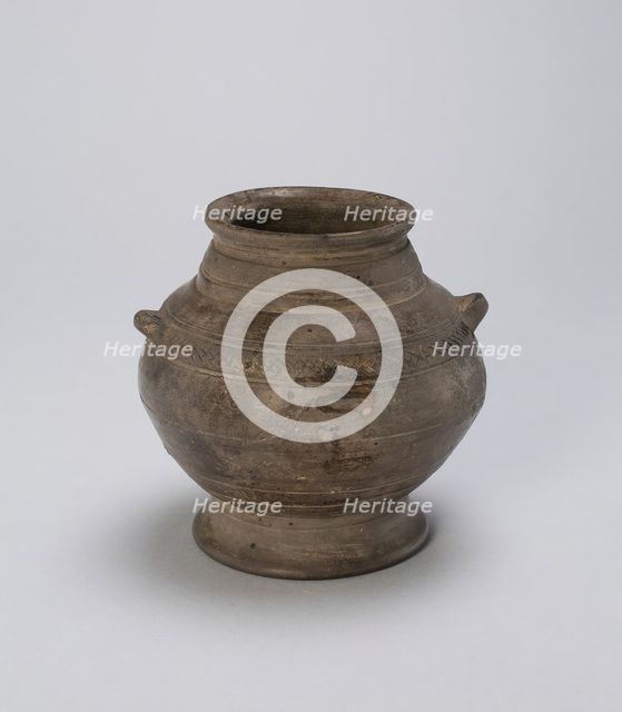 Jar with Grooved Bands and Loop Handles, Shang dynasty, 12th-11th century B.C. Creator: Unknown.