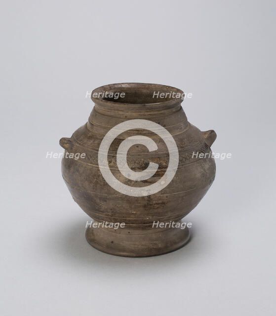 Jar with Grooved Bands and Loop Handles, Shang dynasty, 12th-11th century B.C. Creator: Unknown.