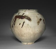 Jar with Design in Underglaze Iron, 1800s-1900s. Creator: Unknown