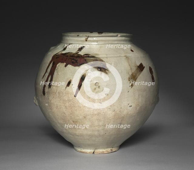 Jar with Design in Underglaze Iron, 1800s-1900s. Creator: Unknown.