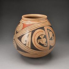 Jar with Diamond-Shaped Frames with Abstract Birds and Coiling Motifs, A.D. 1280/1450. Creator: Unknown