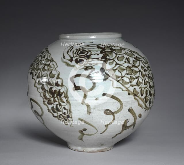 Jar with Dragon and Clouds Design, 1600s-1700s. Creator: Unknown.