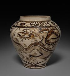 Jar with Dragon: Cizhou Ware, 1271-1368. Creator: Unknown