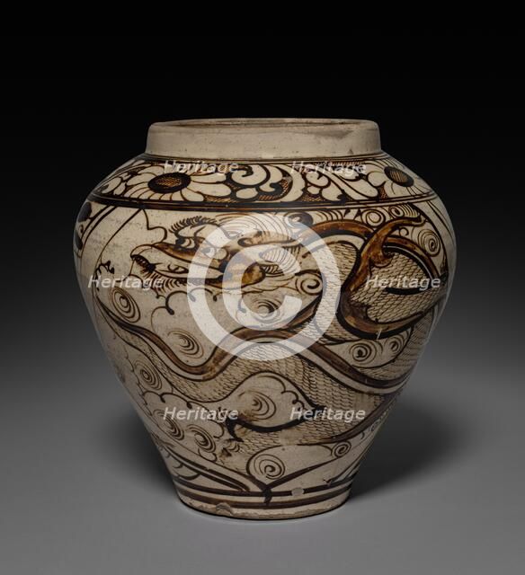 Jar with Dragon: Cizhou Ware, 1271-1368. Creator: Unknown.