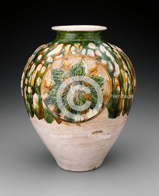 Jar with Floral Medallions, Tang dynasty (A.D. 618-907), first half of 8th century. Creator: Unknown.