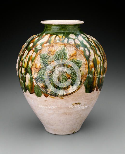 Jar with Floral Medallions, Tang dynasty (A.D. 618-907), first half of 8th century. Creator: Unknown.