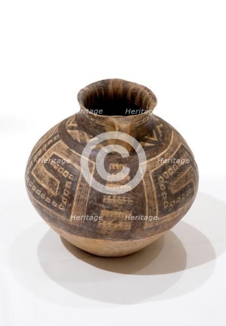 Jar with hatched and rectangular meander design, about 2200-2000 B.C.E.. Creator: Unknown.