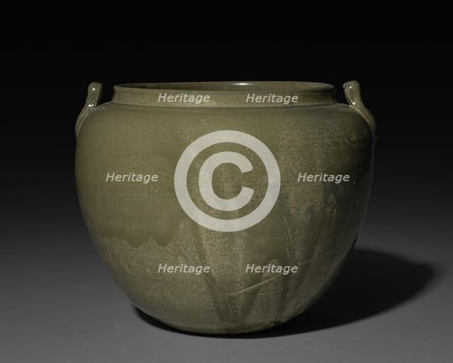 Jar with Handles: Yue ware, c. 800s. Creator: Unknown.