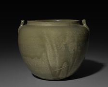 Jar with Handles: Yue ware, c. 800s. Creator: Unknown