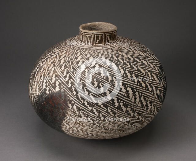 Jar with Interlocking-Stepped Motifs in Diagonal Pattern, A.D. 950/1400. Creator: Unknown.