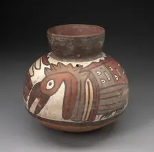 Jar with Narrowed Neck Depicting Abstract Birds, 180 B.C./A.D. 500. Creator: Unknown