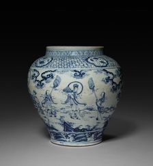Jar with Scenes from the Land of Taoist Immortals, early 15th Century. Creator: Unknown