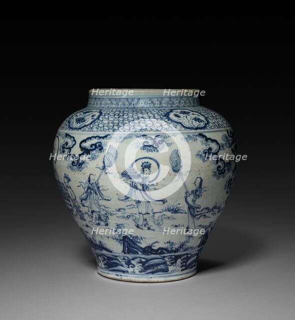 Jar with Scenes from the Land of Taoist Immortals, early 15th Century. Creator: Unknown.