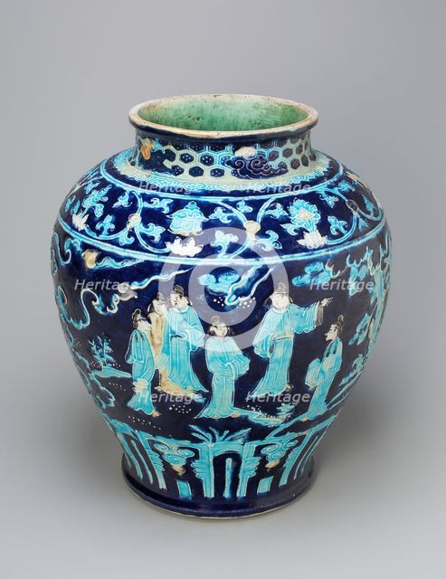 Jar with Scholars in Garden, Ming dynasty (1368-1644), 16th century. Creator: Unknown.