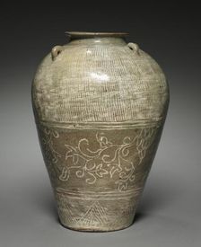 Jar with Scroll Design, 1400s. Creator: Unknown
