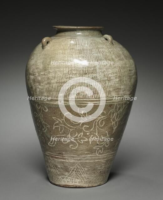 Jar with Scroll Design, 1400s. Creator: Unknown.