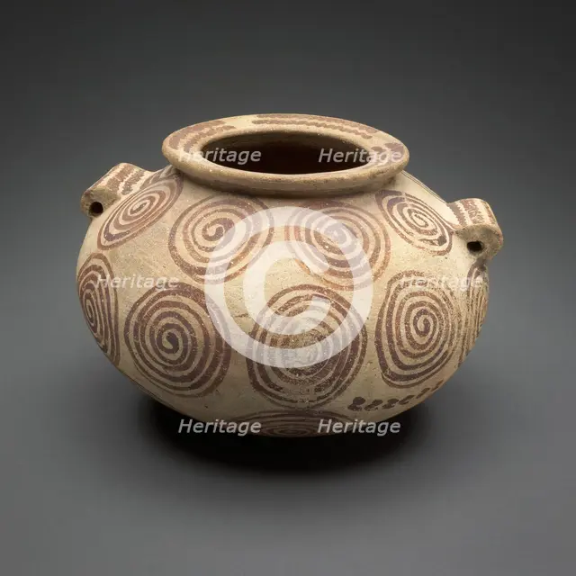 Jar with Painted Decoration, Egypt, Predynastic Period, Naqada II (about 3500-3200 BCE). Creator: Unknown.
