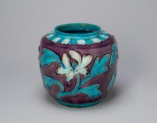 Jar with Peonies and lid, Ming dynasty (1368-1644), 16th century. Creator: Unknown