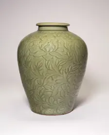 Jar with Peony Scrolls, Ming dynasty (1368-1644), 15th century. Creator: Unknown