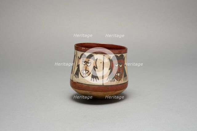 Jar with Repeating Depiction of Trophy Heads, 180 B.C./A.D. 500. Creator: Unknown.